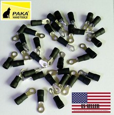 100 PCS Wire Ring Terminals Vinyl BLACK 14-12 Gauge AWG Connectors 8