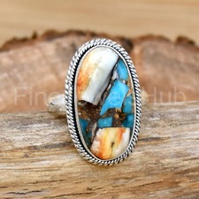Oyster Turquoise Ring 925 Sterling Silver Women's Ring Handmade Ring Boho Ring