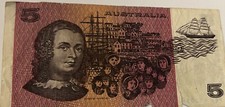 1983  $5 paper Note - Fine/ With Small Tears- Knight Stone
