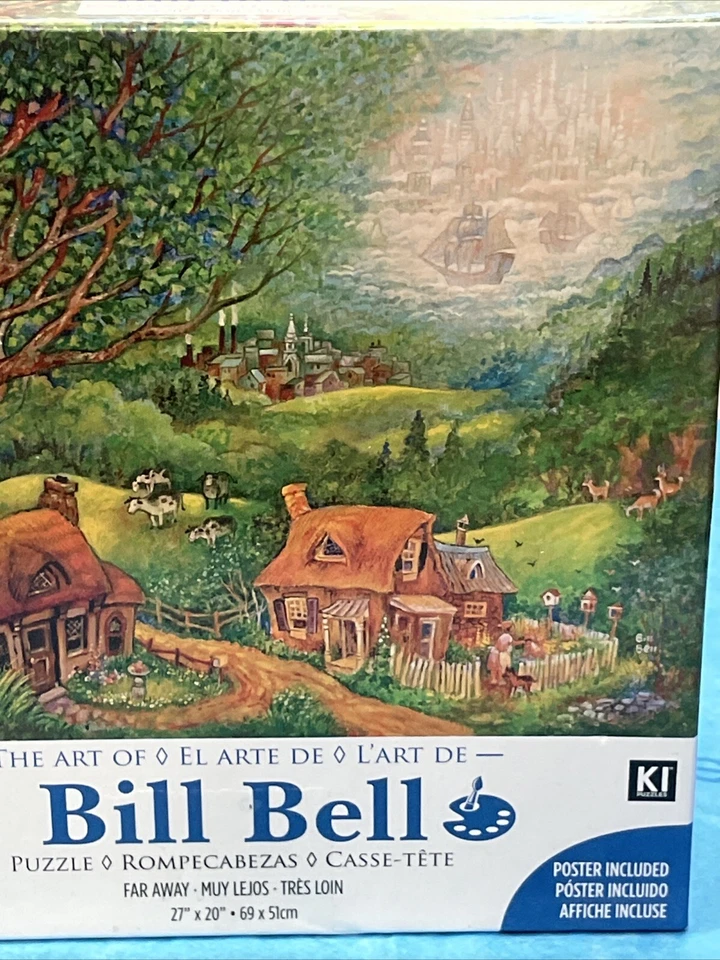 Lejos, Bill Bell 1000 piezas rompecabezas 27x20 casas de techo de paja de ensueño Foto 4 de 4