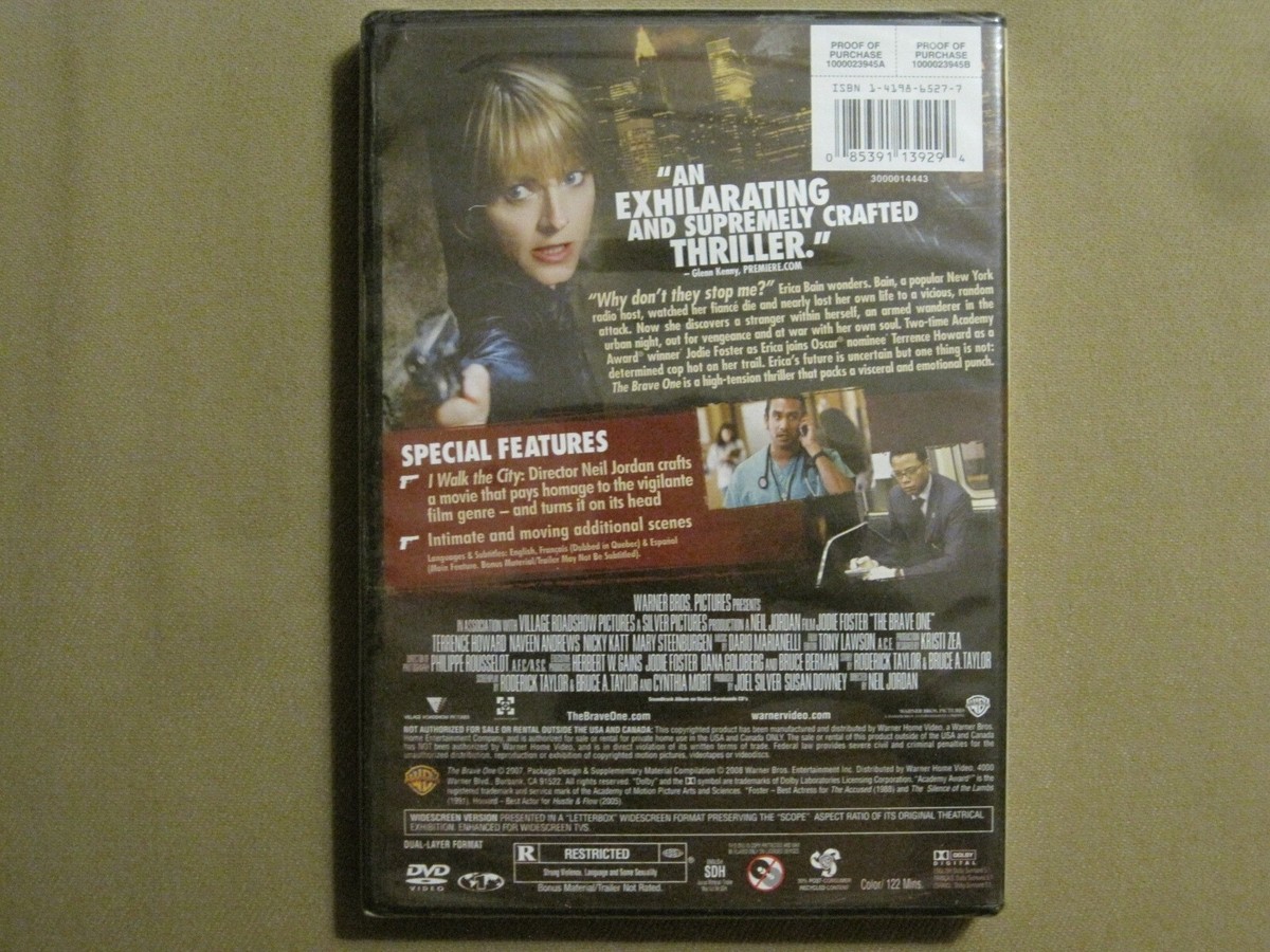 THE BRAVE ONE (2007) DVD NEIL JORDAN JODIE FOSTER TERENCE HOWARD