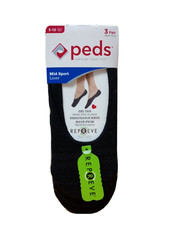 NEW Women  s Peds 4 pr mid sport socks Liner - Black