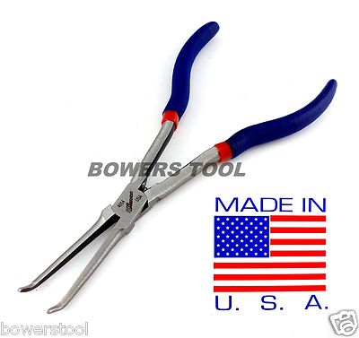 Pro America Kal Tool 7  Long Needle Nose Pliers 45° Curve Bend Jewelry USA MADE