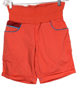 La Sportiva Oliana Climbing Shorts Womens Size L Coral Blue Trim Long Outdoors