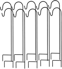 10×Metallstab Garten Hirtenstab Laternenhalter Stecker Schäferstock mit Haken 1M