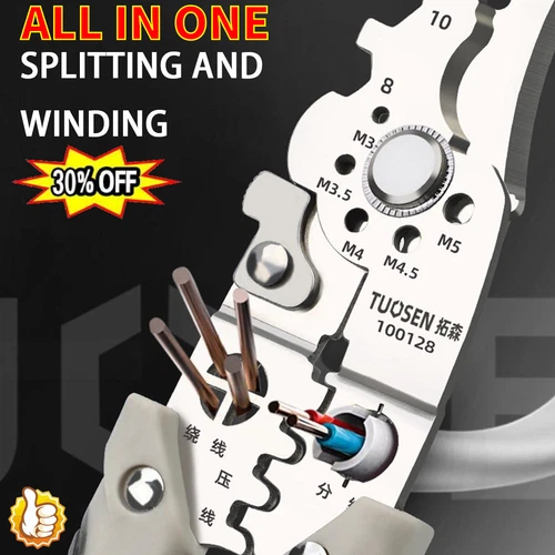 Multifunctional Adjustable Wire Stripper Cutter Crimper Terminal Tools Pliers US - Picture 4 of 17