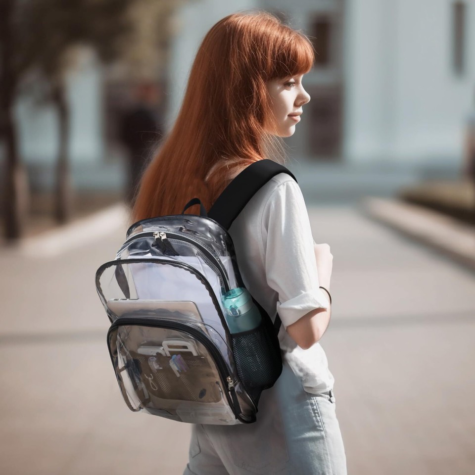Clear Backpack 2 Pack Large Clear Backpack Heavy Duty Transparent