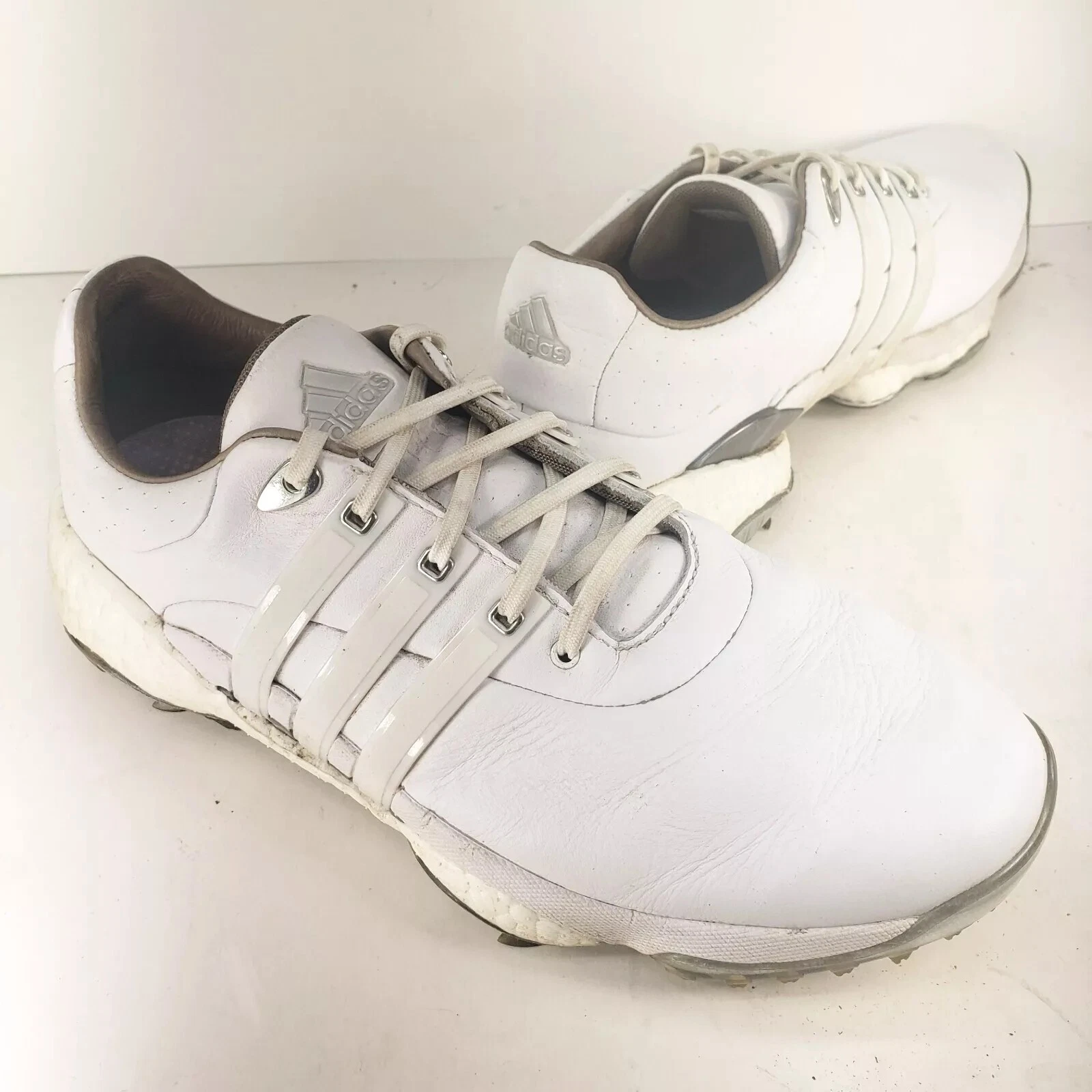 Scarpe da golf Adidas Tour360 22 da uomo taglia 9 in pelle bianca GV7245
