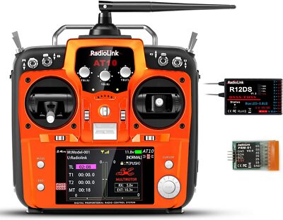 NEW Radiolink 12 Ch 2.4G RC Transmitter with R12DS Receiver Air /Surface Orange