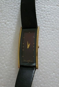 Authentic A DENISH DESIGN GOLD PLATED BACK LONG RECTANGULAR WATCH