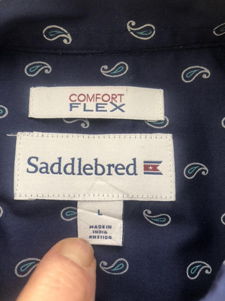 SADDLEBRED  Button-Down Button-Down Navy Paisley … - image 2
