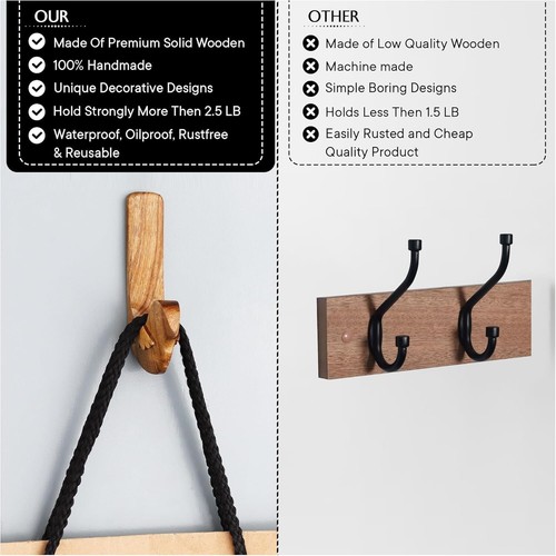 3 Paquete Madera Lindo Pájaro Decorativo Adhesivo Ganchos de Pared para Colgante - Imagen 4 de 7