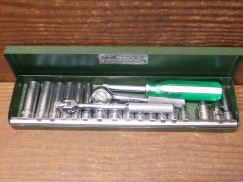 Vintage "S-K TOOLS" 1/4" SAE 20 pezzi Set di prese miste con extra