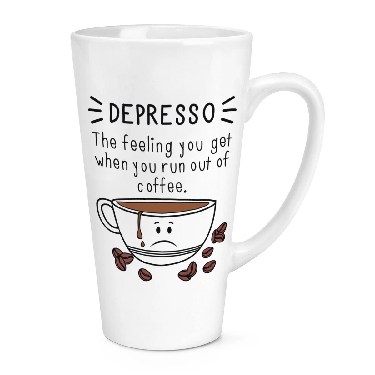 Depresso 17oz Large Latte Mug Cup - Funny Joke Coffee Espresso Depressing  Big