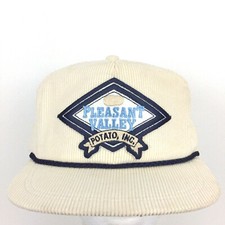 Vtg Pleasant Valley Potato K-Product Patch Cap Corduroy Made USA Trucker Dad Hat