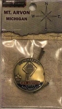 BOY SCOUT MOUNT MT ARVON MICHIGAN SUMMITEER HIKING STAFF STAVE STICK MEDALLION 