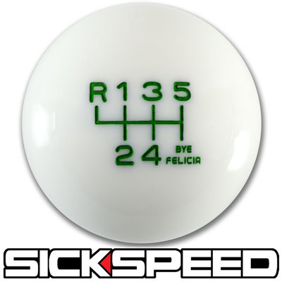 WHITE/GREEN BYE FELICIA SHIFT KNOB FOR 6 SPEED SHORT THROW SHIFTER UN2 KIT K48