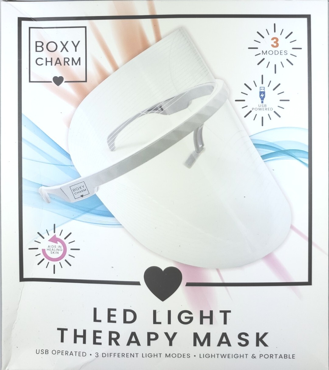BOXYCHARM Led AntiAging Light Therapy Mask in White New In Box MSRP