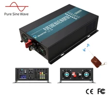 5000W Pure Sine Wave Inverter 24v DC to 110/220v Car Home Remote Switch