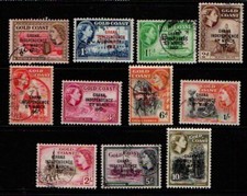 Ghana Gold Coast Independence Overprints set (missing 4d) SG170-75, 177-81 Used
