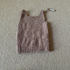 Skims Kid's Camel Cozy Knit Scoop Neck Tank, Size 6/7 New