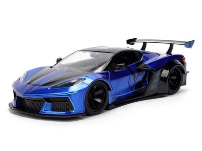 Jada 1:24 Hyper Spec Corvette C8 Liberty Walk Blue Diecast Model