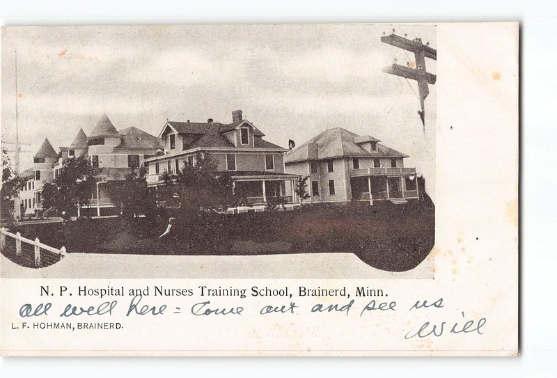 Brainerd Minnesota MN Postcard 1901-1907 N. P. Hospital And Nurses Training Scho