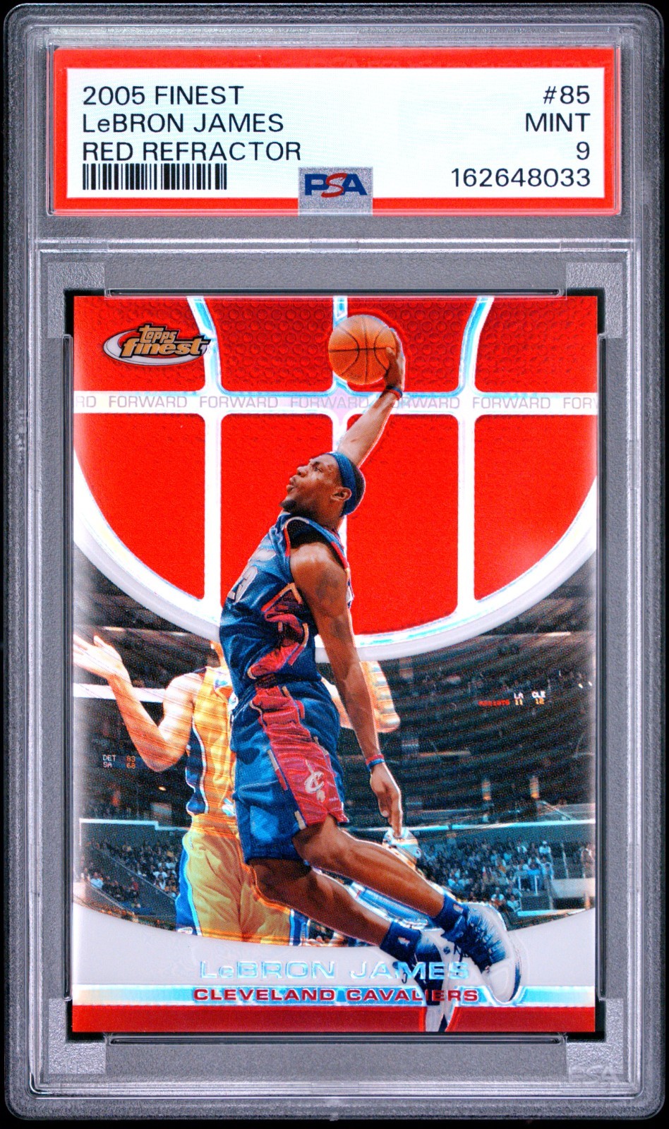 2005-06 Topps Finest LeBron James Red Refractor /169 PSA 9 Cavaliers #85 RARE