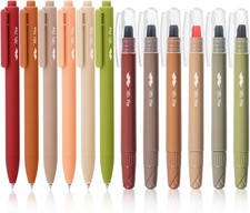 - Bible Highlighters and Pens, 12 Pack, Earthy Colors No Bleed, Aesthetic Gel Pe