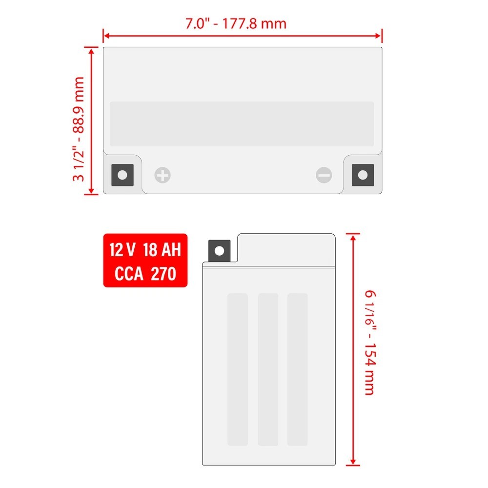 YTX20-BS AGM Battery for Arctic Cat 0645-170, 0745-406, 0645-480