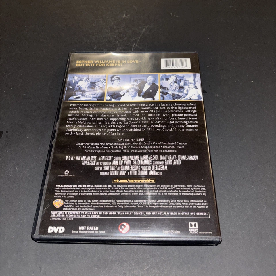 This Time for Keeps Esther Williams Jimmy Durante Warner Brothers Archive DVD - Image 3 of 3