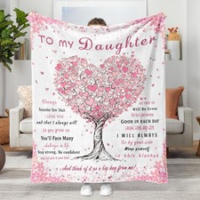 Daughter Gift Blanket 50x60 Inch "To My Daughter" Throw from Mom Dad