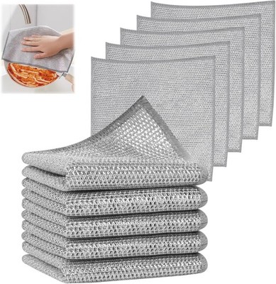 Sier Mesh Dish Cloths Wire Dish Washing Rags Magic Cleaning