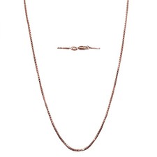 14k Rose Gold Solid 1mm Box Chain Necklace with Lobster Claw Clasp, Ideal GIf...