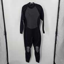 Slickskyns Full Body Wetsuit Mens Medium Black Grey Surfing Diving