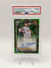 2024 BOWMAN DRAFT SAPPHIRE KASH MAYFIELD 1ST BOWMAN GREEN AUTO /99 PADRES PSA 9