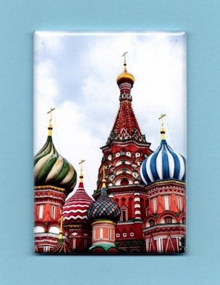 MOSCOW *2X3 FRIDGE MAGNET* CITY RUSSIA CAPITAL MOSKVA RIVER ST BASIL'S CATHEDRAL