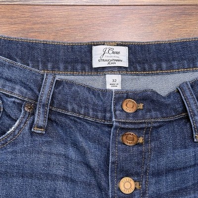 J Crew Straightaway Jeans Womens 32 Button Fly High Rise Stretch 