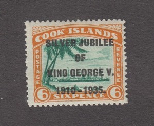Cook Islands 1935. 6d Mail Ship "Monowai" Ovp KGV SILVER JUBILEE. Sc# 100 MNH