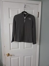 The North Face Boys TKA Glacier Quarter Zip Fleece Pullover Charcoal Gray. L