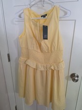 Women's Sleeveless Smocked Waist Mini Dress Wild Fable Yellow Size M