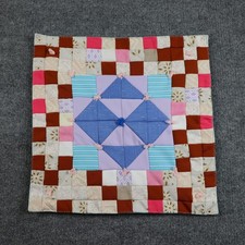 Handmade Patchwork Quilt Square Wall Hanging Table Topper Star Pattern Decor