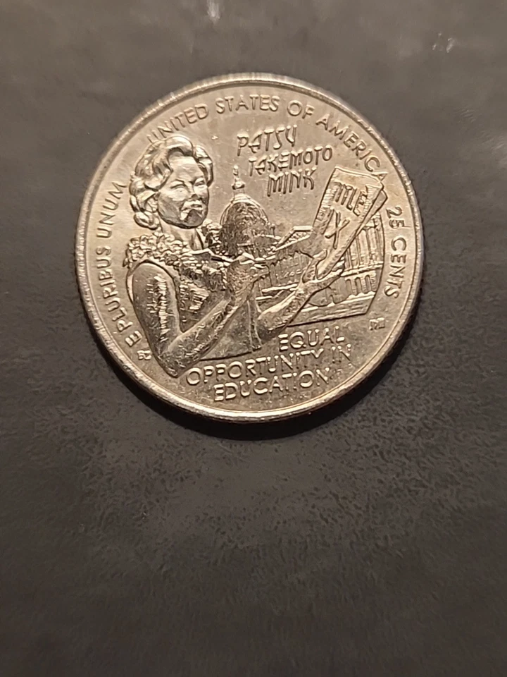 2024 Patsy Takemoto Mink Quarter w/  Struck-through Grease Error on Reverse  - Image 3 of 4