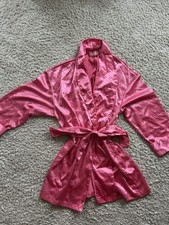 Victoria Secret Vintage Gold Label Satin Textured Robe Pink Size Small