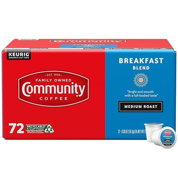 Community Coffee Breakfast Blend Medium Roast Coffee Pods, 72 Count – Keurig ✅