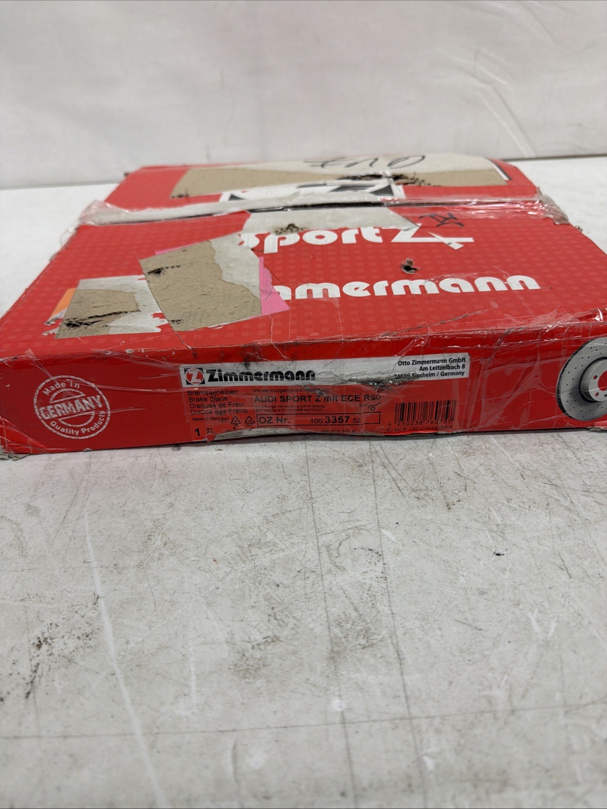 ZIMMERMANN SPORT Disc Brake Rotor 4G0615301T Audi A6 Quattro A8 A7
