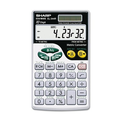 Sharp  EL344RB Metric Conversion Wallet Calculator, 10-Digit LCD