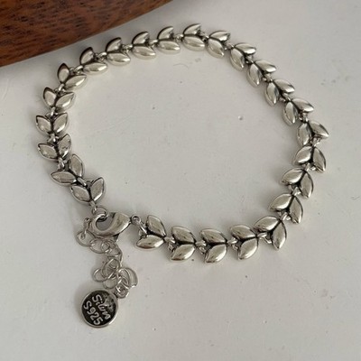 Solid 925 Sterling Silver Bracelet for Women | Vintage Handmade Simple Bangle