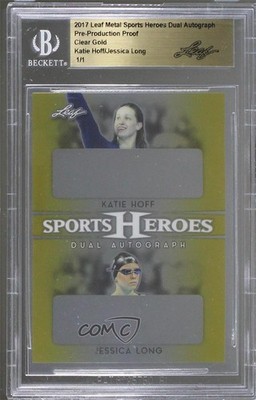 2017 Leaf Metal Sports Heroes Dual Auto 1/1 Katie Hoff Jessica Long #DA-08 0hd6