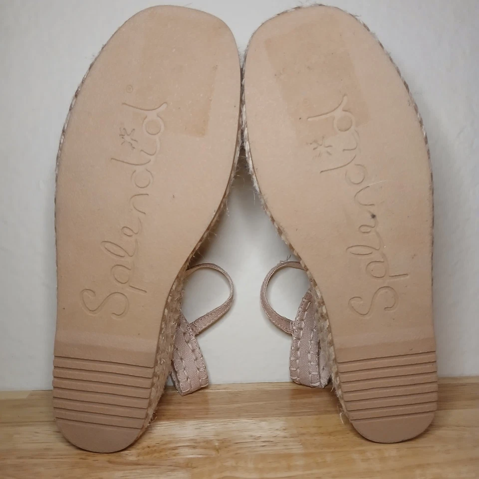 Splendid Espadrille Wedge Sandals Womens Size 8 Beige Platform Heel Ankle Strap - Image 3 of 4